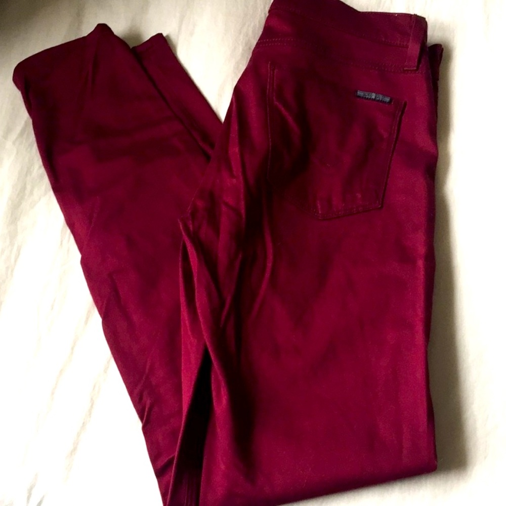 NWOT Hudson skinny pants maroon red size 27